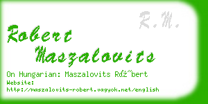 robert maszalovits business card